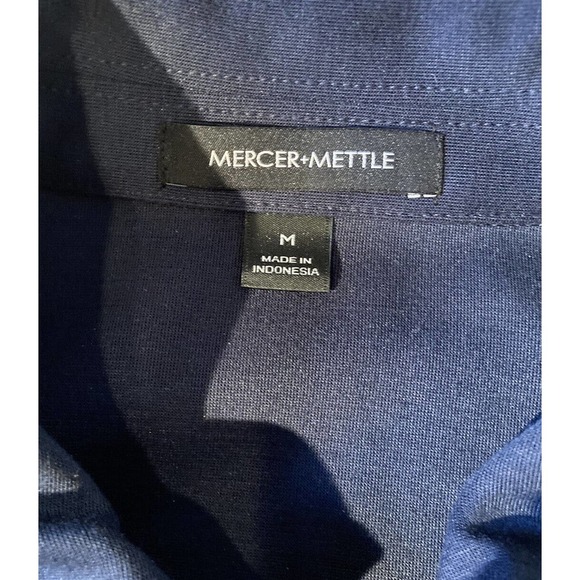 Our Rescue Mercer + Mettle Logo Long Sleeve Shirt Medium Men’s Navy Snap Front - Picture 3 of 8
